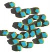 25 9mm Diamond-Shaped Window Beads Opaque Speckled Turquoise